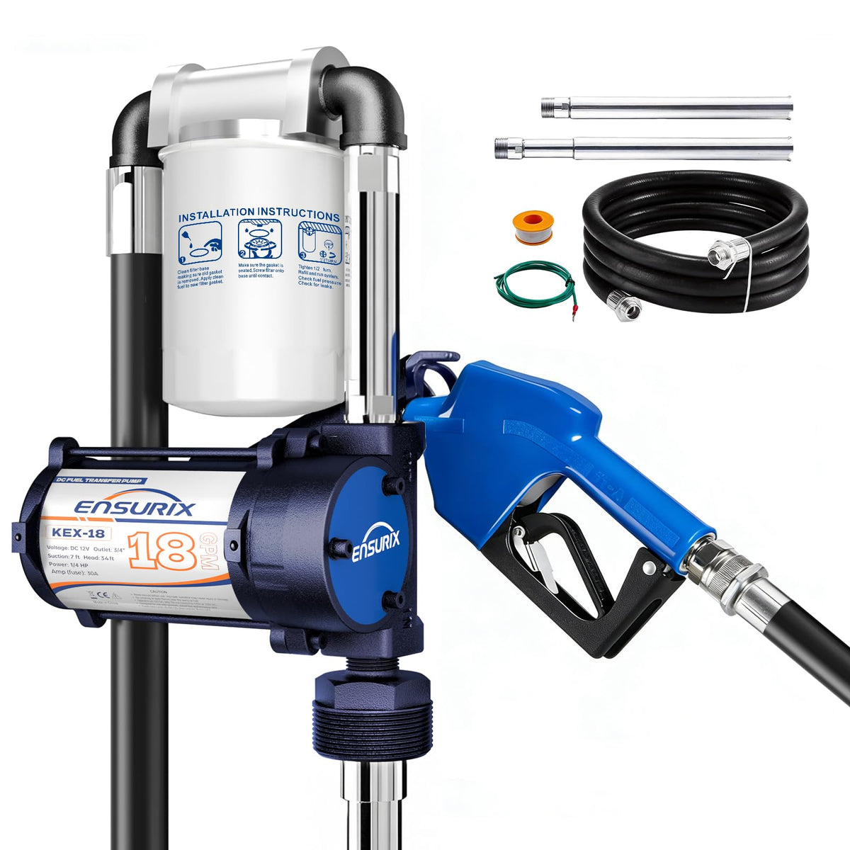 Ensurix front view of 12V pump showing compact design and rugged build benefit