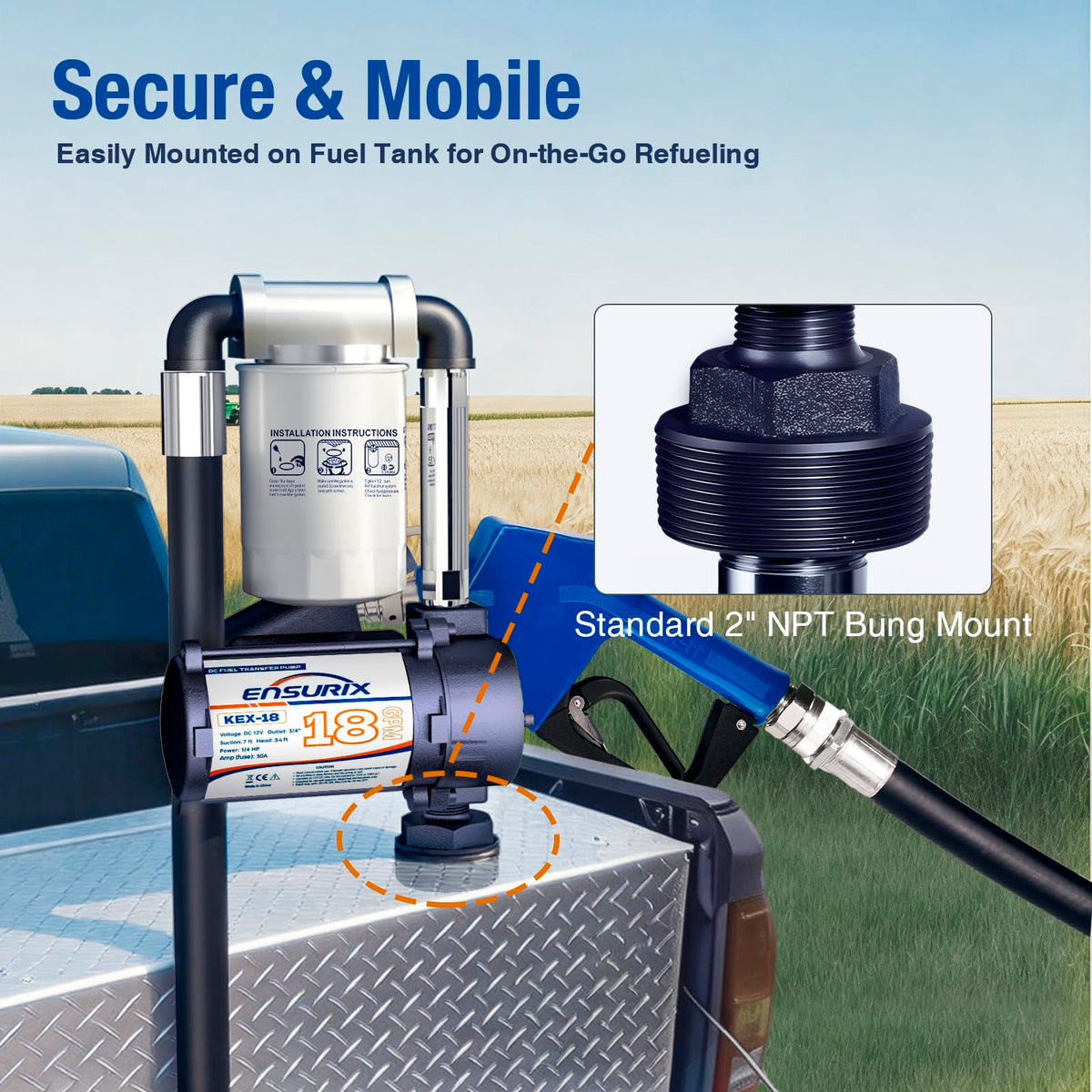 Ensurix refueling tractor in field reducing downtime with high-speed flow