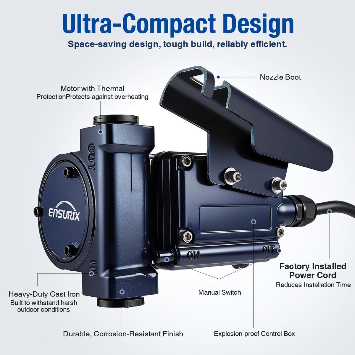 Ensurix telescopic suction pipe and filter close-up improving fuel cleanliness