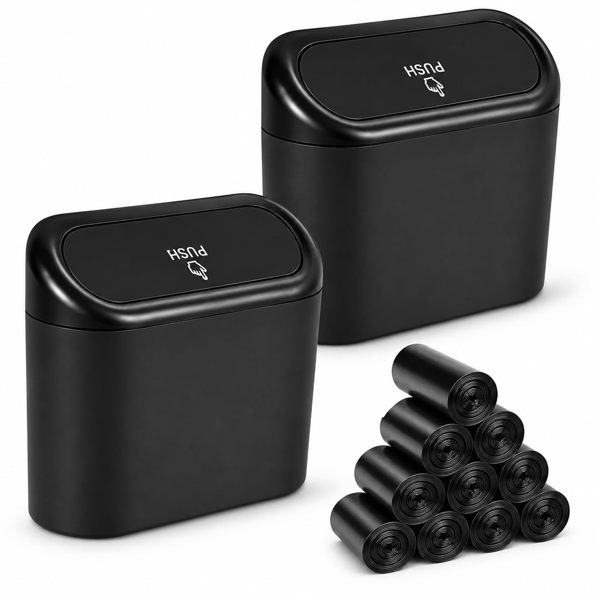 EnthuLove mini car trash can front view showing compact design and tidy benefit