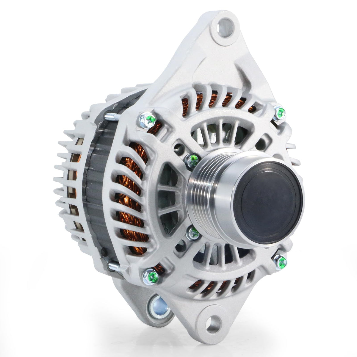 EnTurbo alternator front view showing clean housing and mounting points for easy fit