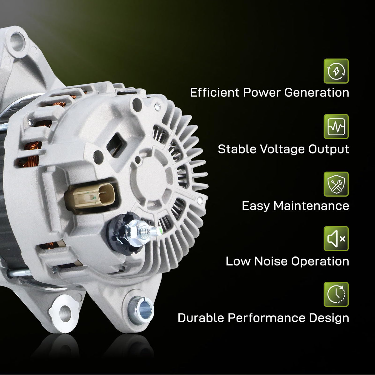 EnTurbo alternator label and part numbers image confirming compatibility and authenticity