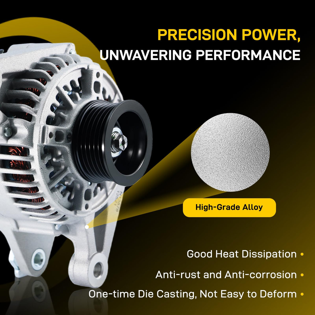 EnTurbo alternator installed in engine bay demonstrating direct-fit compatibility