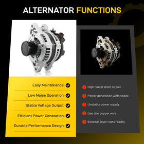 EnTurbo new alternator next to removed unit illustrating improved condition and compatibility