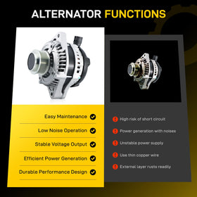 EnTurbo alternator electrical connector and internal regulator detail for reliable charging