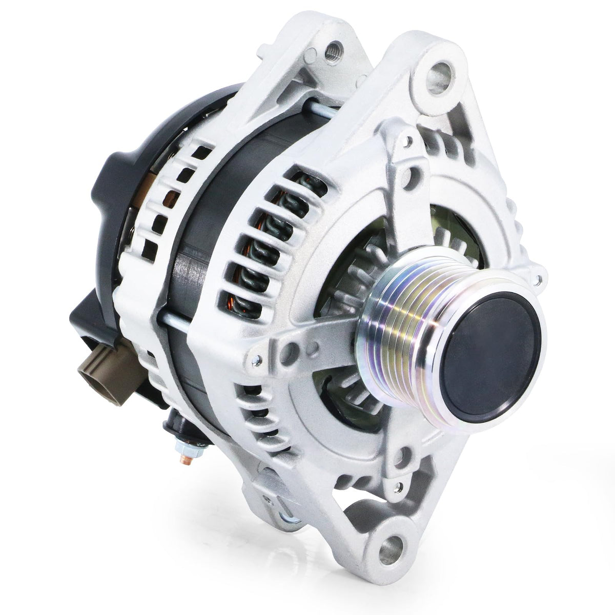 EnTurbo front view alternator showing casing and mounting points for correct fit