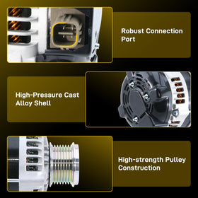 EnTurbo label and spec plate visible to confirm 12V 130A specifications and part numbers