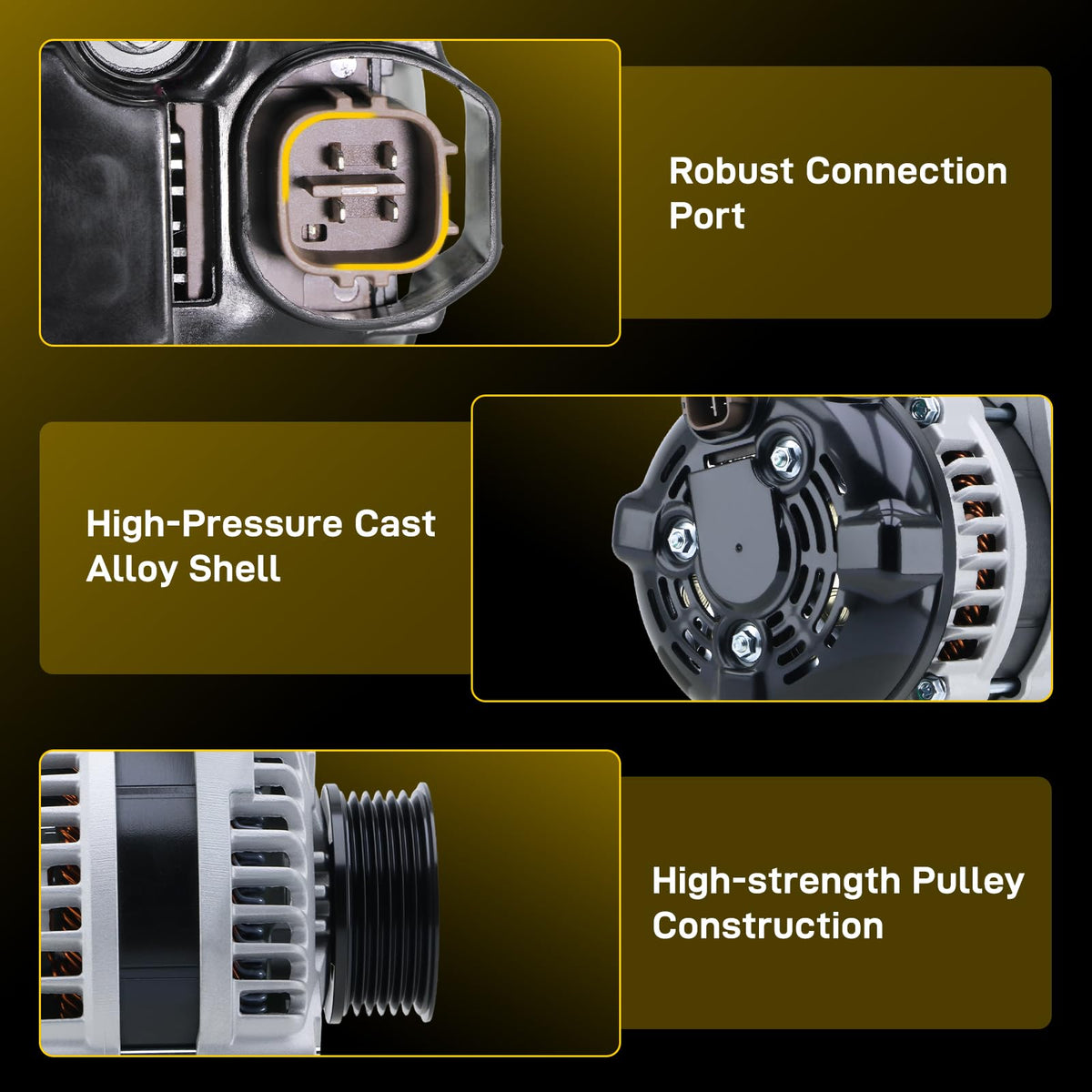 EnTurbo alternator beside ruler showing scale for accurate size confirmation