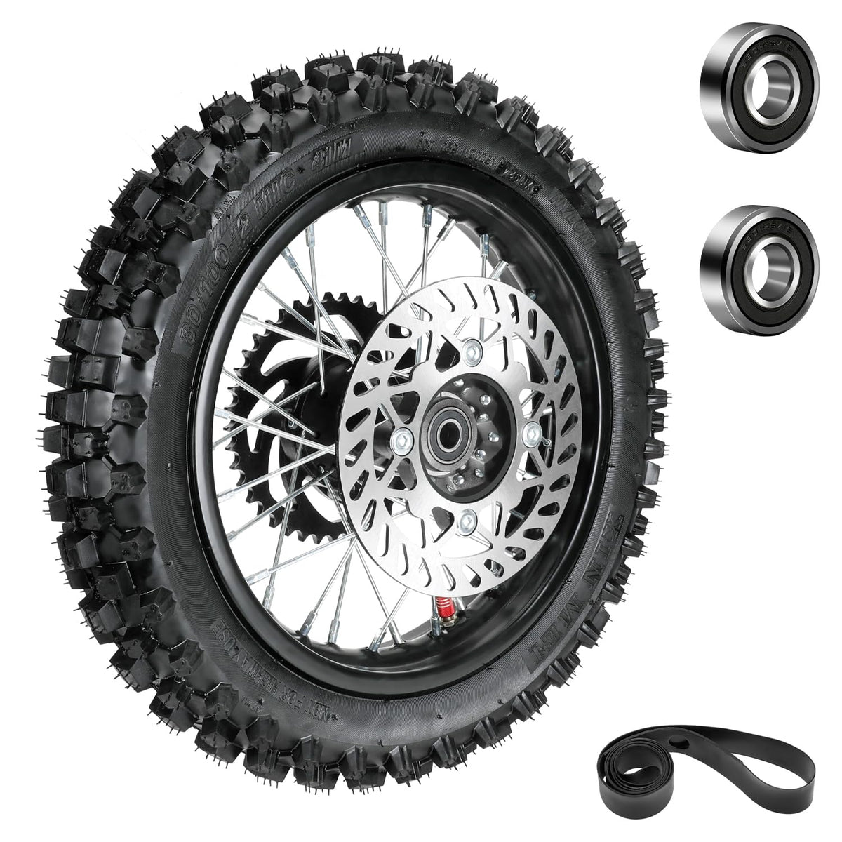 EOPOAYI front view of full rear wheel assembly showing tire and rim benefit easy swap