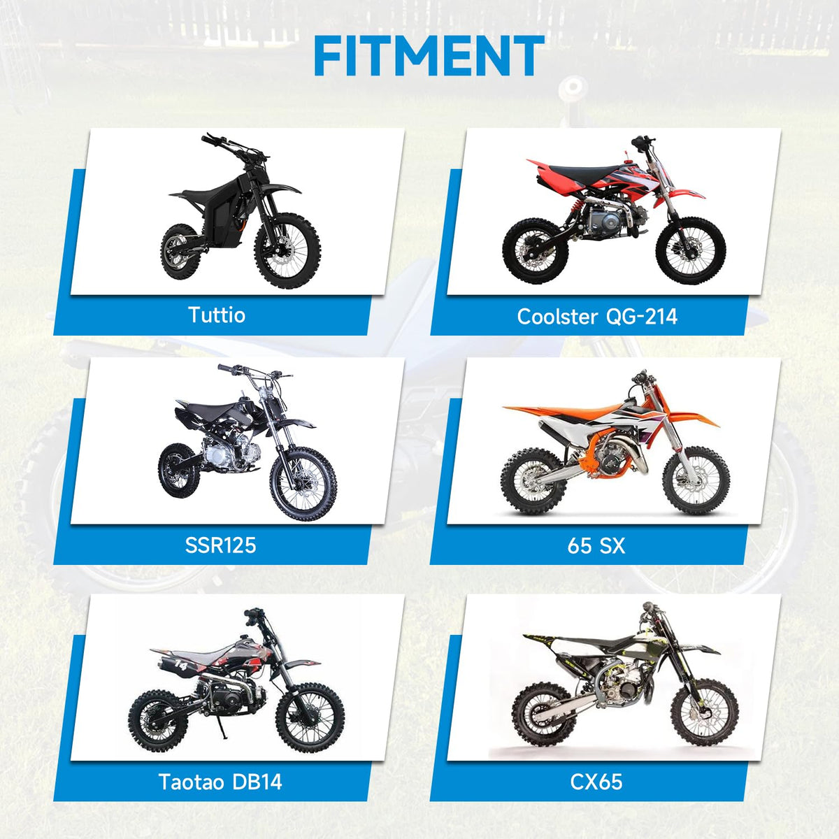 EOPOAYI rear wheel installed on a mini dirt bike demonstrating ready-to-ride fit