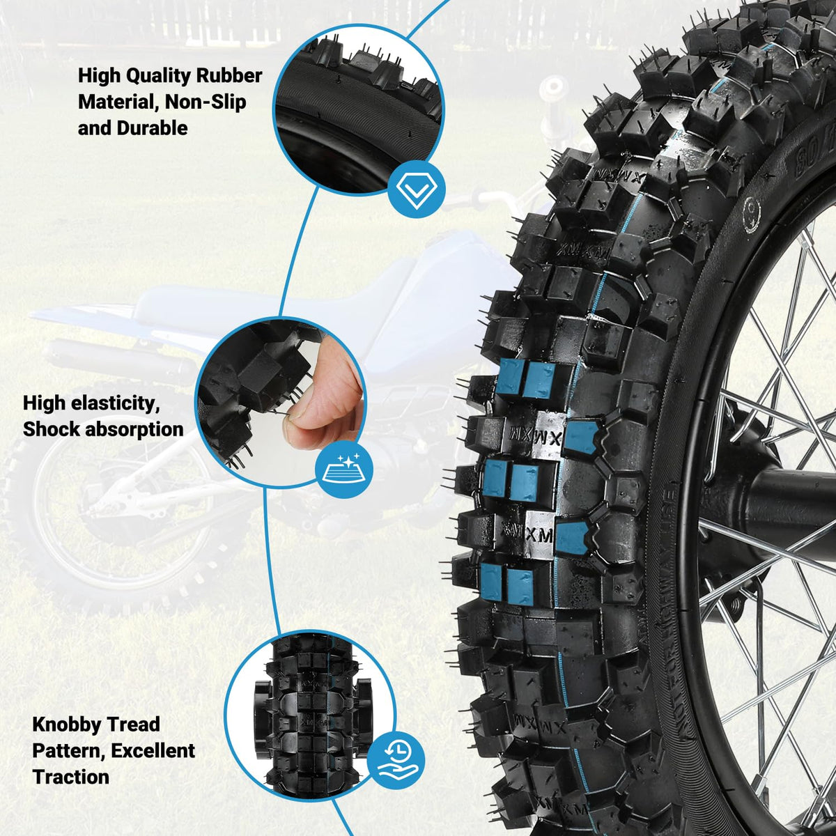 EOPOAYI rim and hub detail showing bearings and rim strip for puncture protection