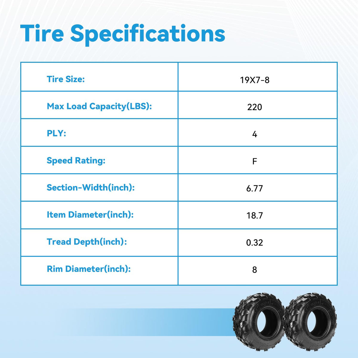 EOPOAYI branded label and packaging indicating new replacement tire