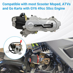 EOPOAYI carburetor installed on scooter engine improving throttle response
