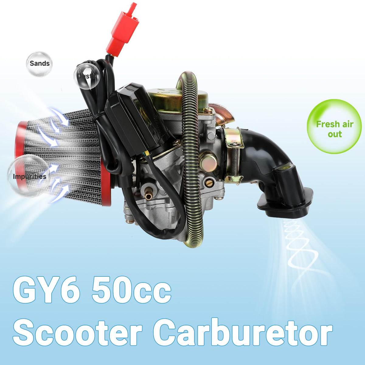 EOPOAYI carburetor on workbench during install showing practical DIY replacement