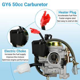 EOPOAYI carburetor kit with gasket and clamps enabling straightforward installation