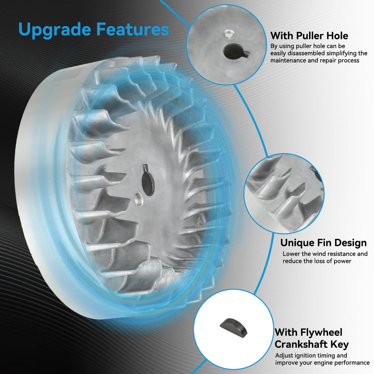EOPOAYI flywheel installed on Predator 212 Hemi engine demonstrating correct fit and improved stability