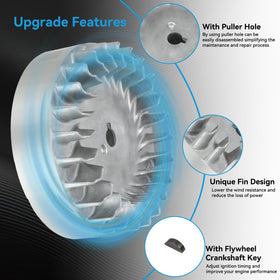 EOPOAYI flywheel installed on Predator 212 Hemi engine demonstrating correct fit and improved stability