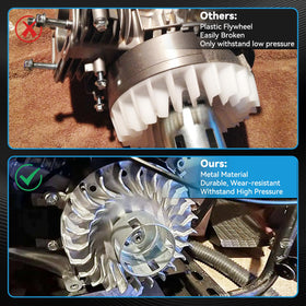 EOPOAYI complete kit laid out with flywheel, valve springs, main jets and crank key for easy install