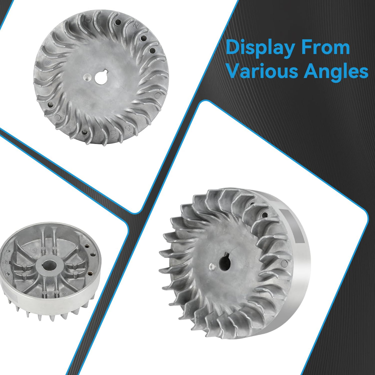 EOPOAYI flywheel side profile showing thin, high-strength aluminum design for reduced mass