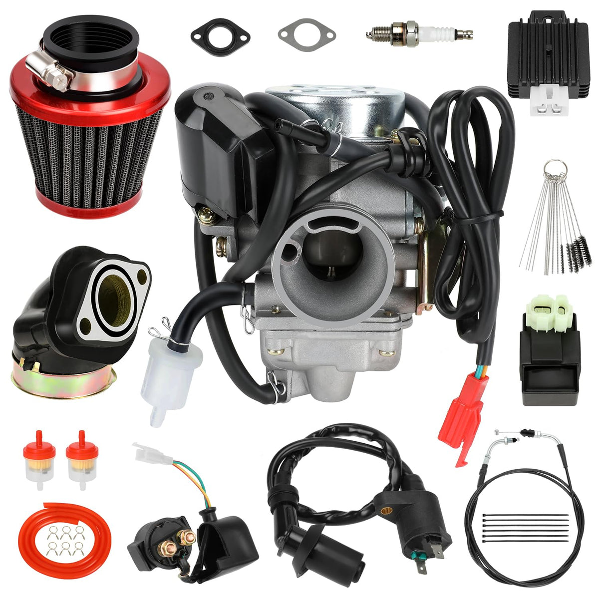 EOPOAYI front view of carburetor showing ports and mount for easy fitting
