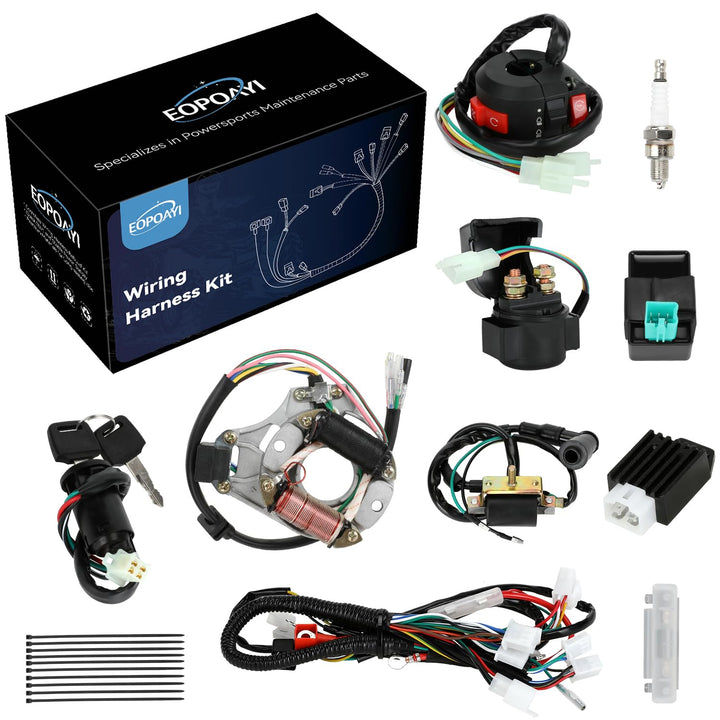 EOPOAYI front view of complete wiring harness kit showing organized components for easy replacement