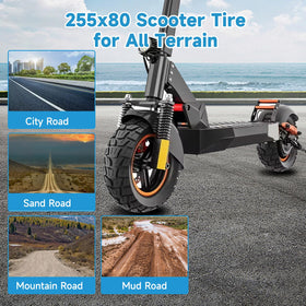 EOPOAYI tire mounted on scooter front wheel for stable handling