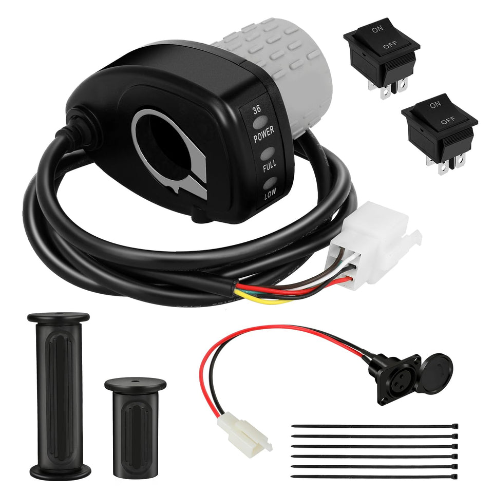 EOPOAYI front view of MX650 throttle showing shape and controls for easy replacement