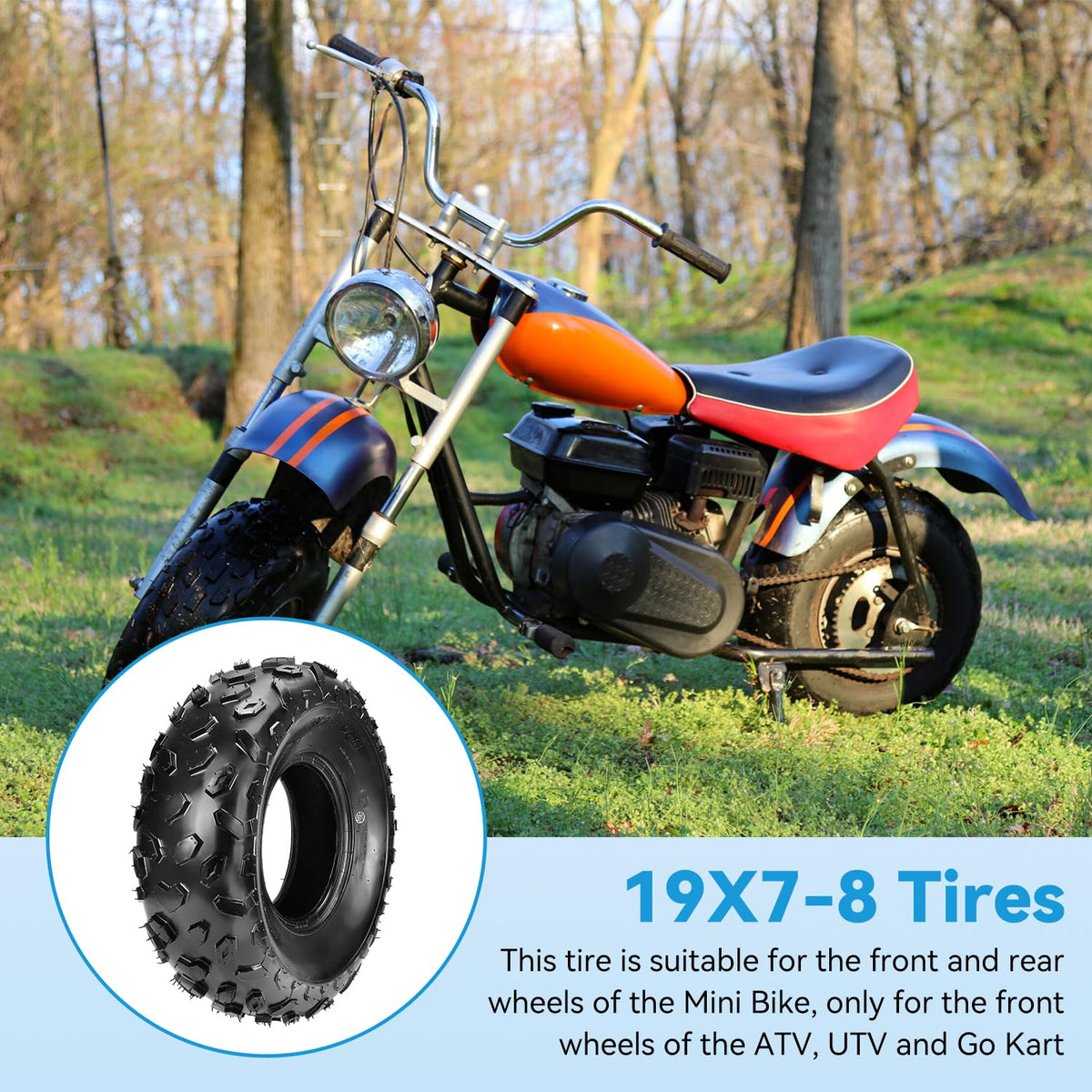 EOPOAYI packaged tire and label indicating model compatibility and specs