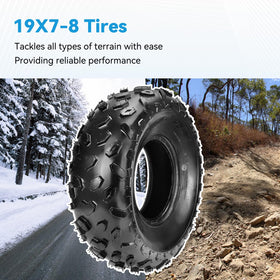 EOPOAYI tire beside ruler showing scale for correct rim and fit verification