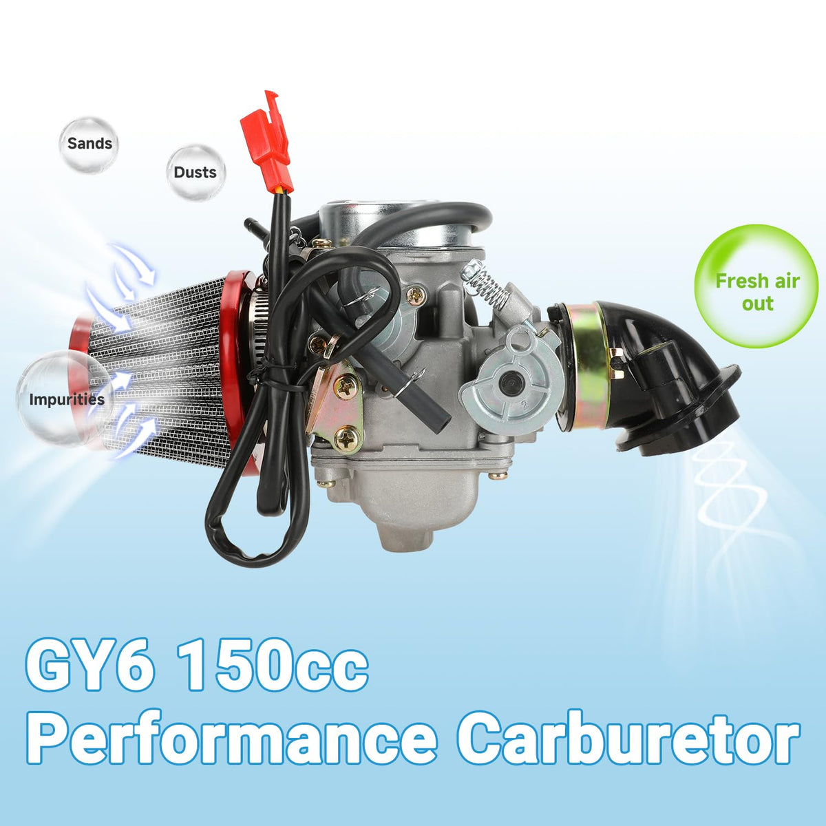 EOPOAYI carburetor installed on scooter demonstrating improved throttle response