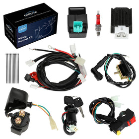 EOPOAYI front packaging showing complete wiring kit and warranty benefit
