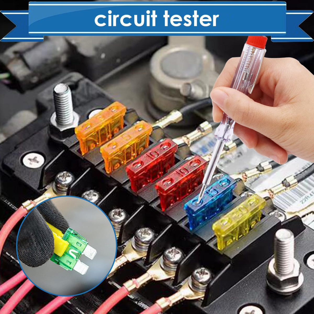 Eoppen replacing a fuse inside a car fuse box for fast roadside electrical repair