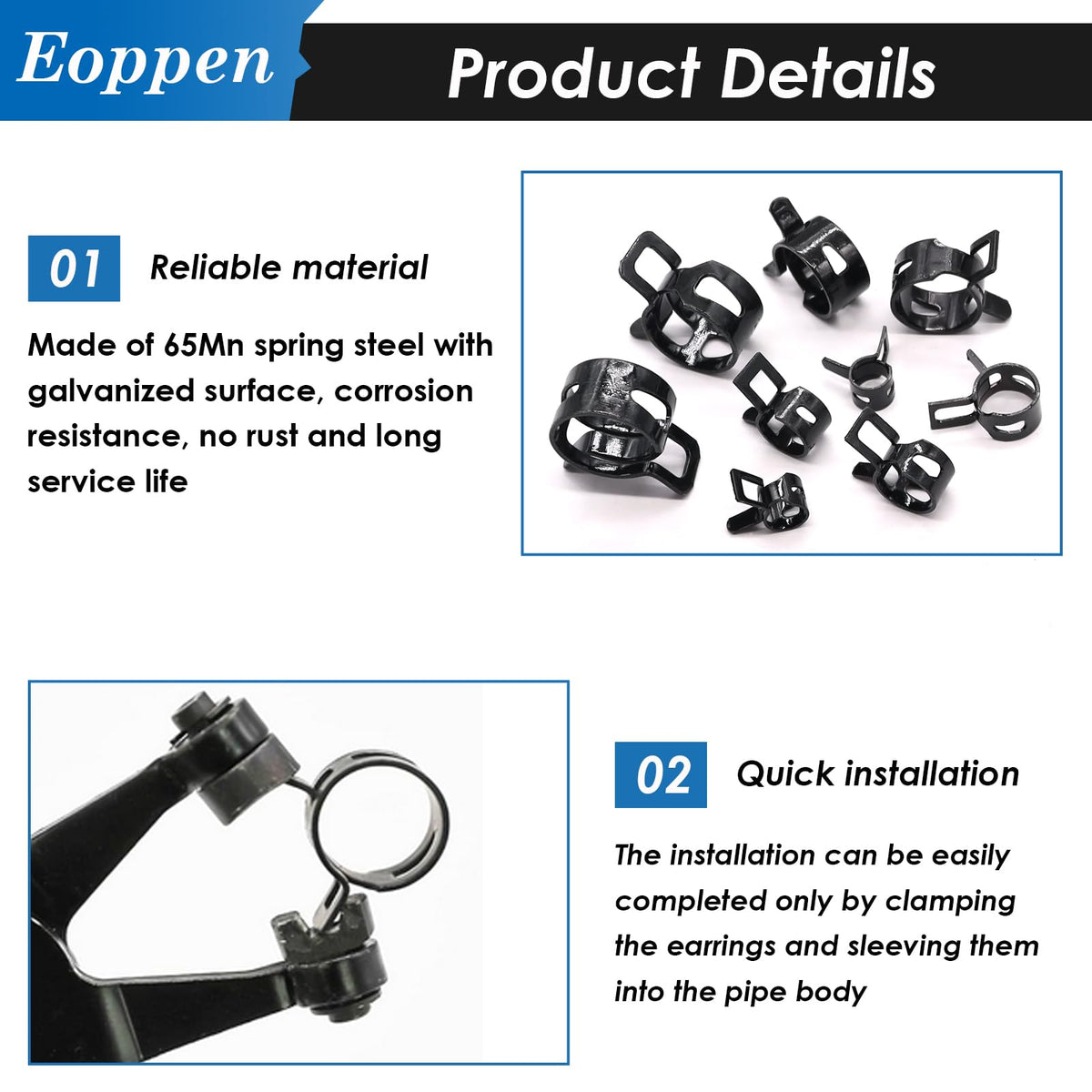 Eoppen sorted compartments with labeled sizes for quick selection
