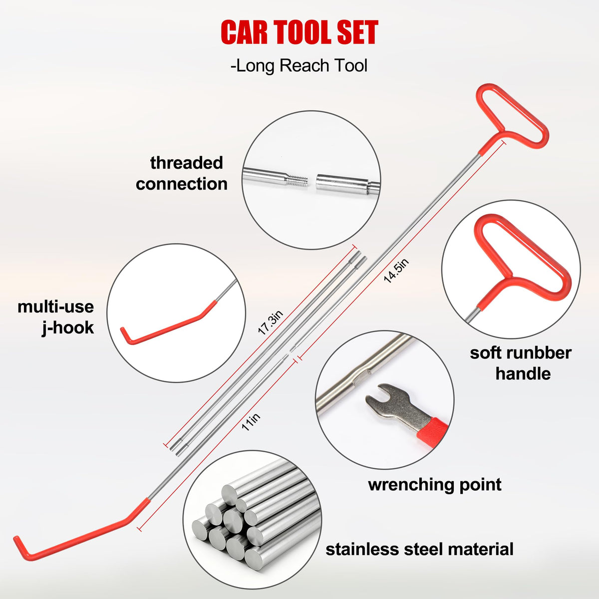 EOQIFJM magnetic pickup with flashlight retrieving bolt in tight gap