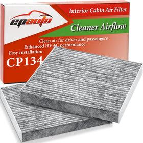 EPAuto CP134 front packaging showing two-pack and compatibility list, improves maintenance convenience