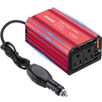 EPANEE front panel showing dual AC outlets and indicator lights for safe power access