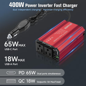 EPANEE close-up of PD 65W USB-C and QC 18W USB-A ports for fast charging