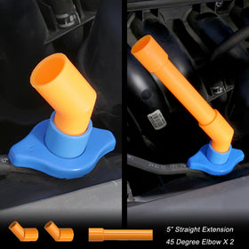 EPAuto 45° elbow in use reaches awkward fill points