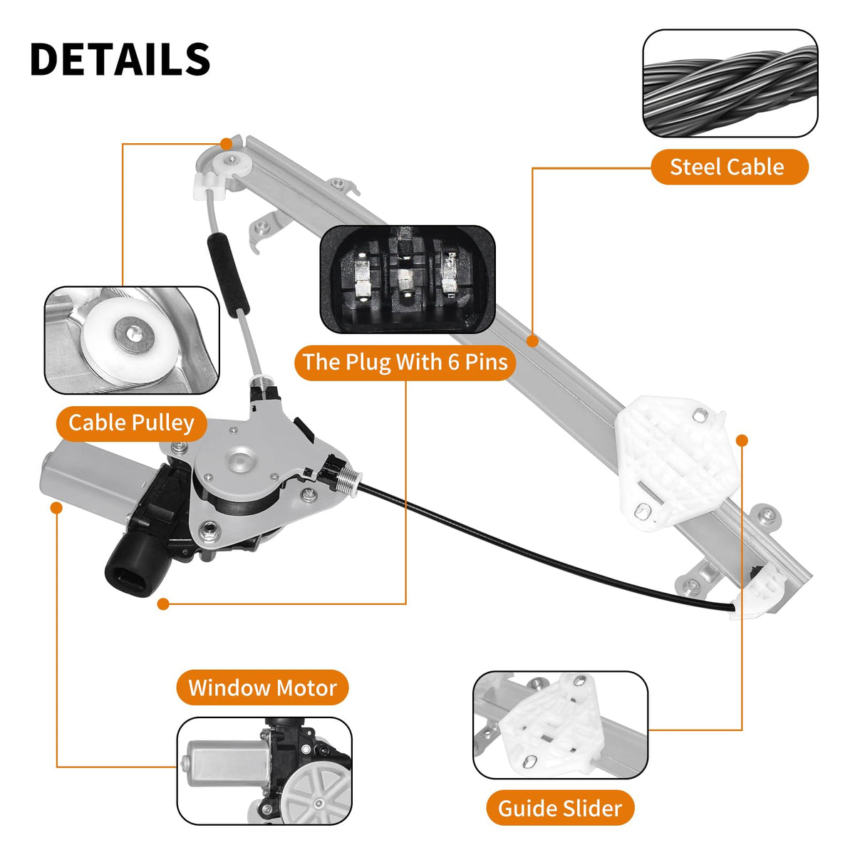 EPChunMi regulator cable close-up showing durable cable and reel to reduce binding and noise
