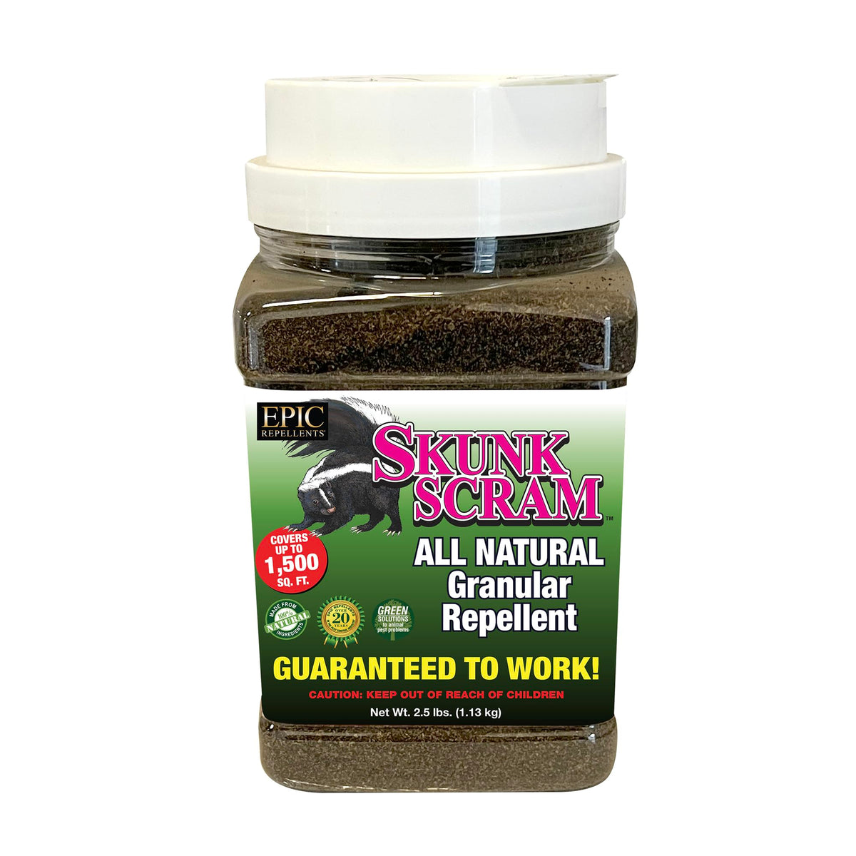 EPIC REPELLENTS close-up of granules texture demonstrating durable, rain-resistant formula