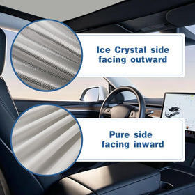 Epltion sunshade frame closeup showing heat-treated steel frame and no-sag stability benefit