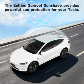 Epltion sunshade size comparison with hand showing lightweight, easy-install benefit