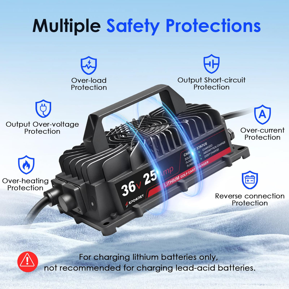 EPOWREY aluminum shell side profile highlighting durable weatherproof casing