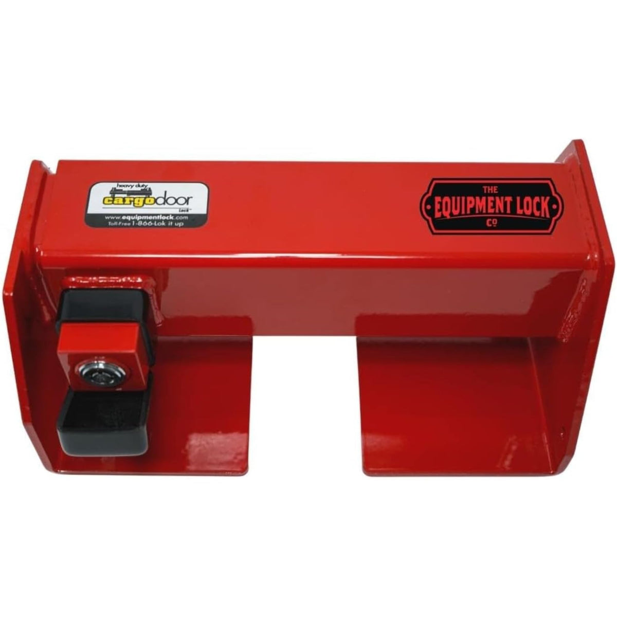 THE EQUIPMENT LOCK COMPANY front view locked on trailer doors showing visible protection