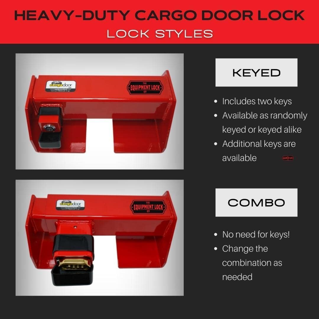 THE EQUIPMENT LOCK COMPANY on a storage container in a jobsite showing high visibility
