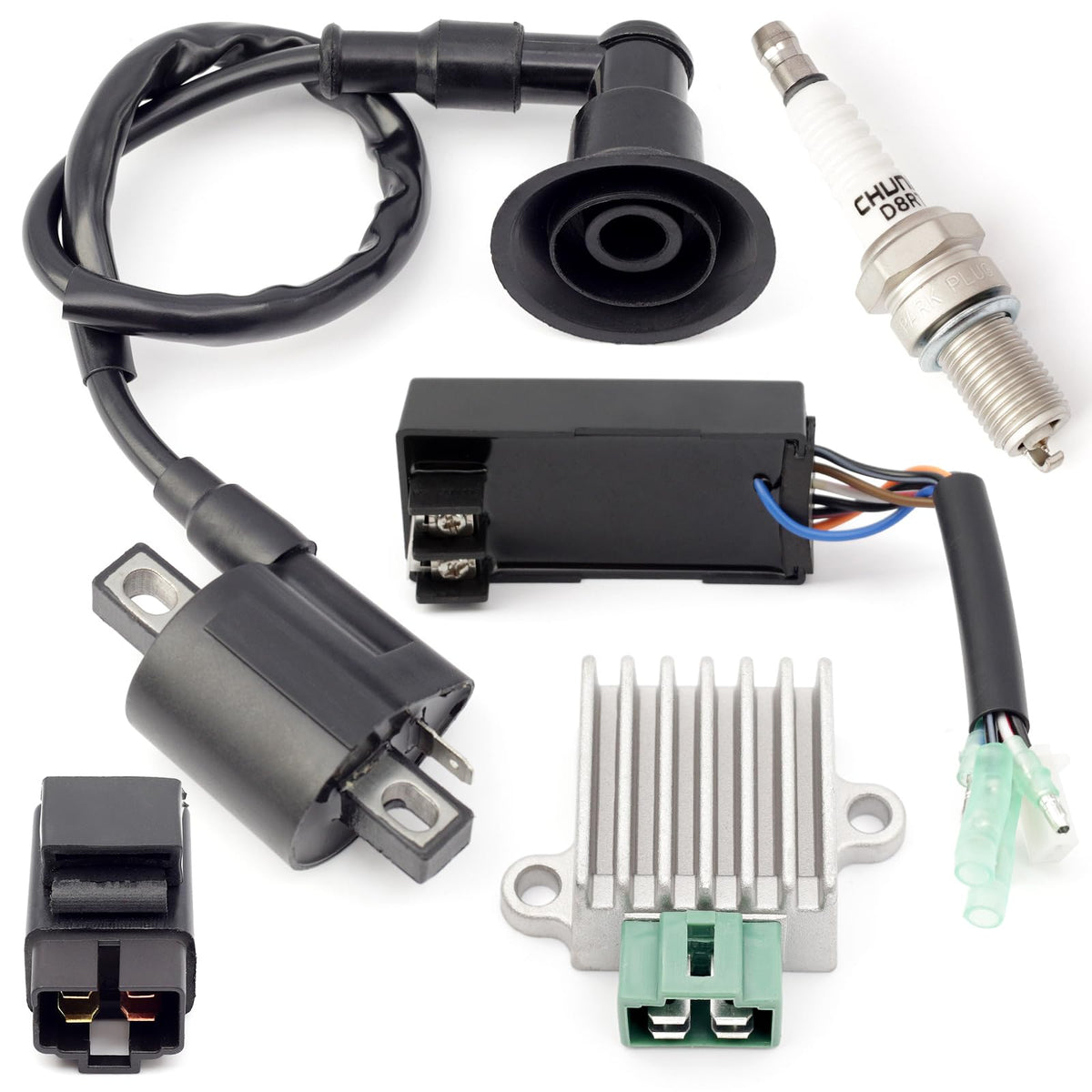 Erchon front packaging assembly showing complete five-piece kit and easy identification benefit
