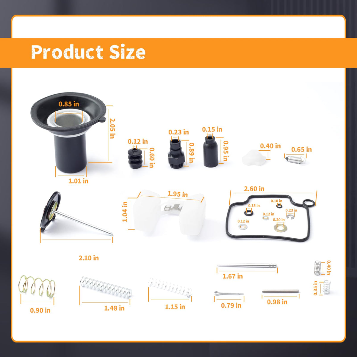 Erchon main and pilot jets laid out with sizes for precise air-fuel tuning