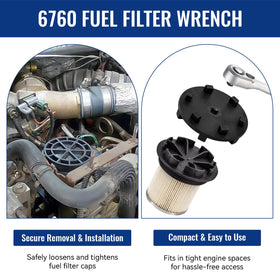 ERETOW 6760 in engine bay showing safe filter cap removal