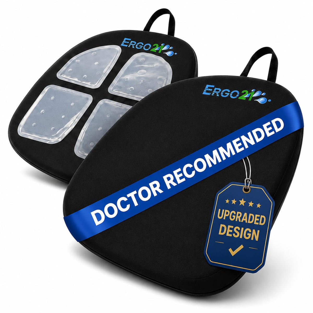 ERGO21 front packaging showing cushion and benefits