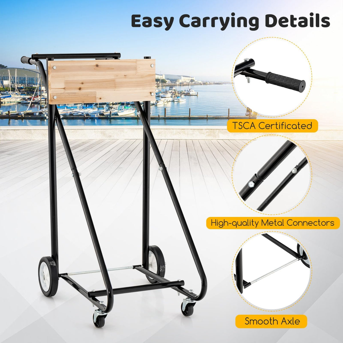 ERGOMASTER side profile with motor demonstrating safe elevated storage